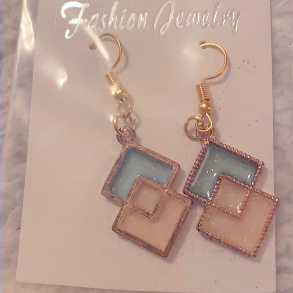 Light Green and light white earrings